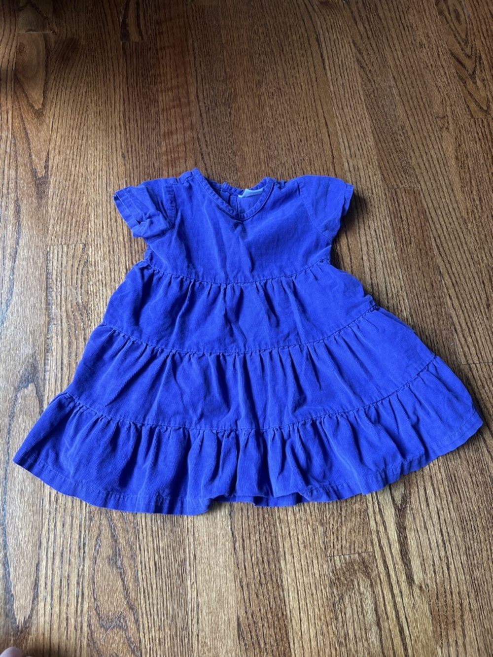 Hanna Andersson Girls' Tiered Purple Corduroy Dress